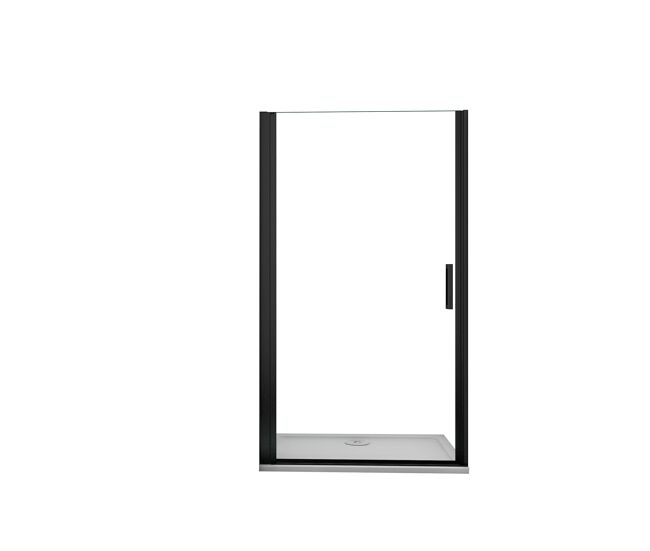 Aica mampara de ducha frontal abatible perfil negro mate vidrio antical 8mm (987-1017)x2000mm