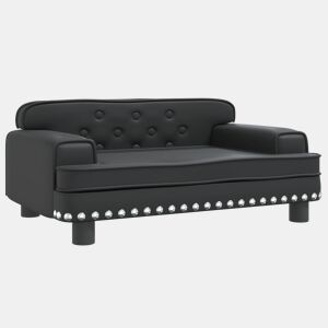 Sofá infantil - Sofá para crianças 70x45x30 cm couro artificial preto