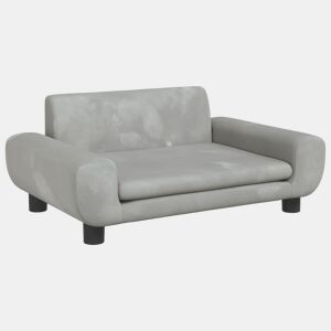 Sofá infantil - Sofá para crianças 70x45x33 cm veludo cinzento-claro