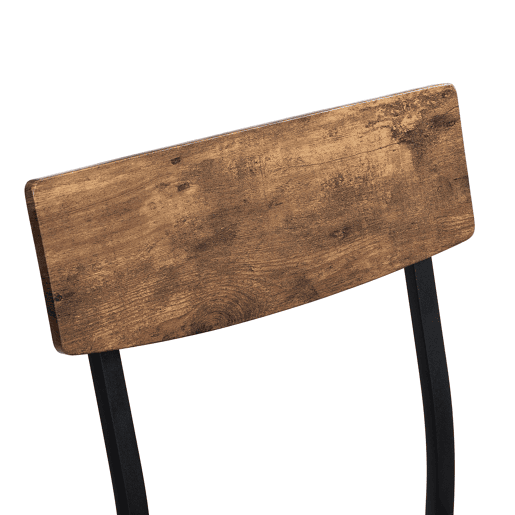 Conjunto Mesa e 4 Cadeiras 1 Banco - 6 lugares - estrutura em aço - estilo industrial - Castanho