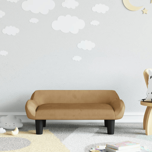 Sofá infantil - Sofá para crianças 70x40x24 cm veludo castanho