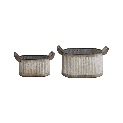 Beliani Conjunto de 2 vasos para plantas TULIPE Beliani Conjunto de 2 vasos para plantas TULIPE