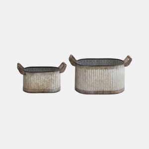 Beliani Conjunto de 2 vasos para plantas TULIPE
