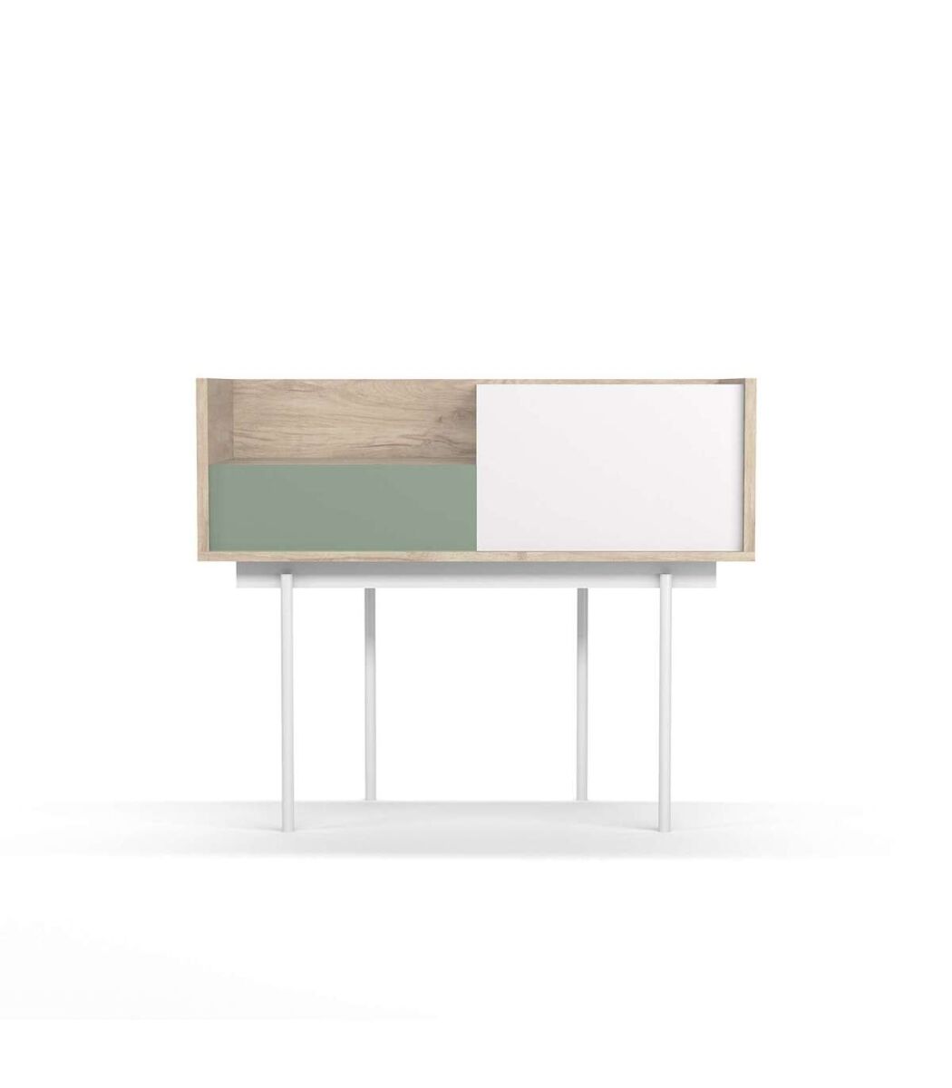 Recibidor modelo 671 en madera y patas metálicas 98 Verde