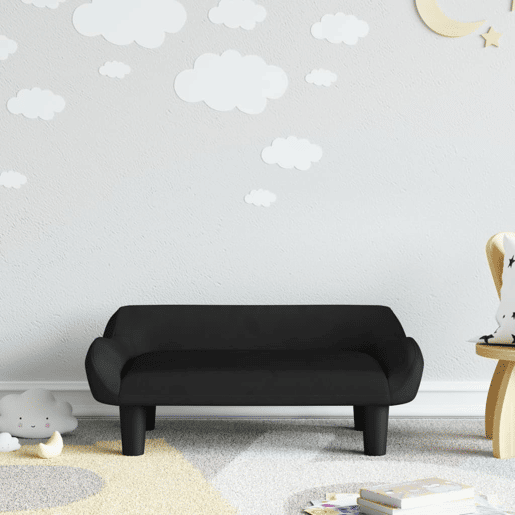 Sofá infantil - Sofá para crianças 70x40x24 cm veludo preto