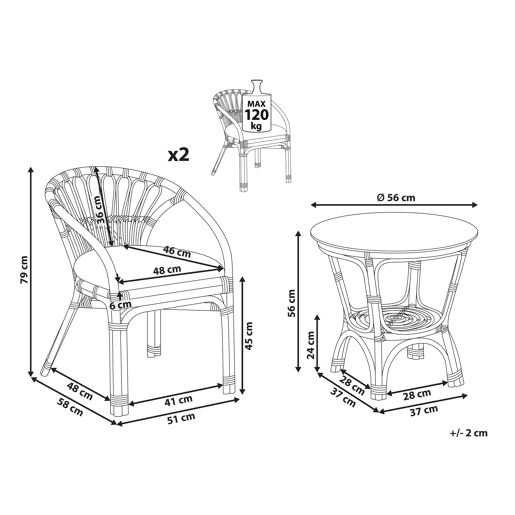 Beliani Conjunto bistrĂ´ PECORINI Beliani Conjunto bistrĂ´ PECORINI
