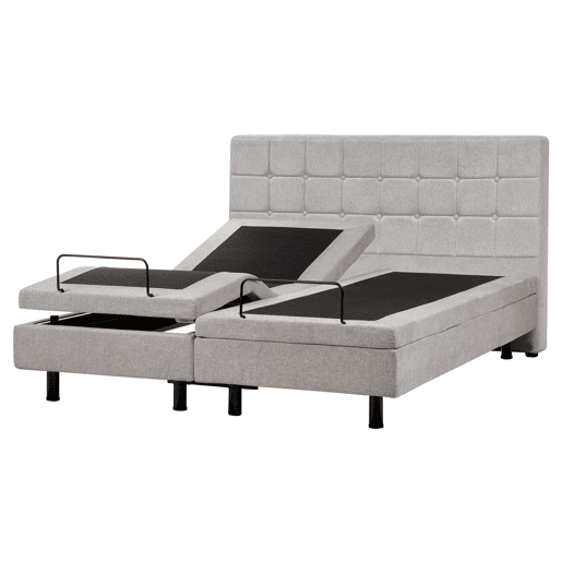 Cama ajustável Tecido DUKE 160 x 200 cm Cinzento claro
