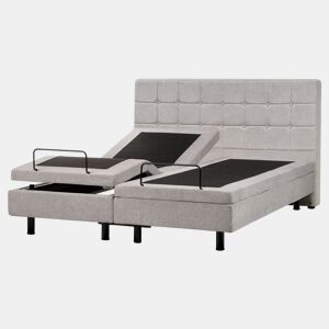 Cama ajustável Tecido DUKE 160 x 200 cm Cinzento claro
