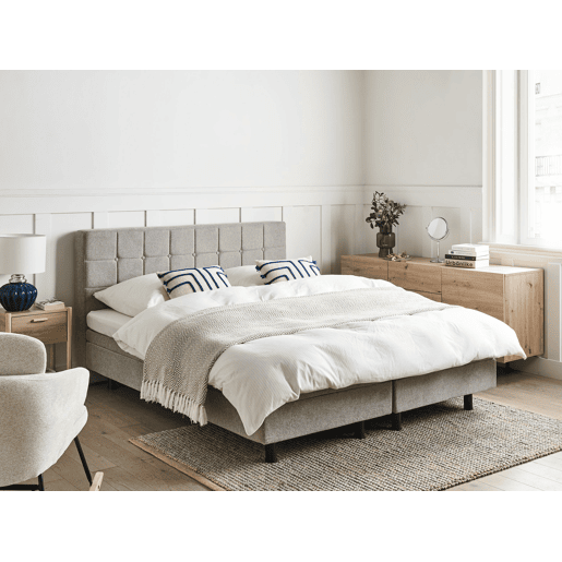Cama ajustável Tecido DUKE 160 x 200 cm Cinzento claro