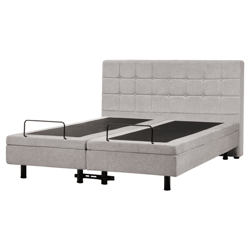 Cama ajustável Tecido DUKE 160 x 200 cm Cinzento claro