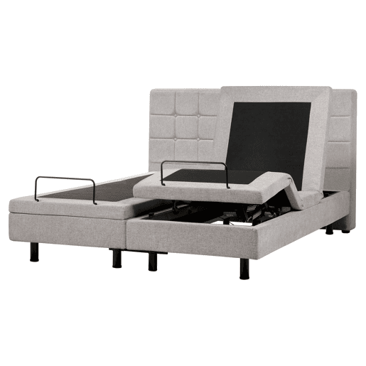 Cama ajustável Tecido DUKE 160 x 200 cm Cinzento claro