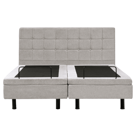 Cama ajustável Tecido DUKE 160 x 200 cm Cinzento claro
