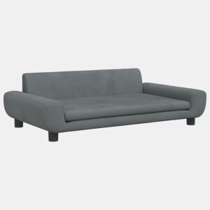 Sofá infantil - Sofá para crianças 100x54x33 cm veludo cinzento-escuro