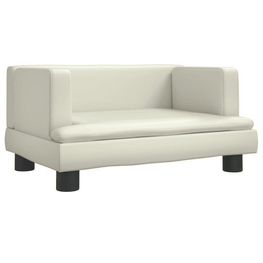 Sofá infantil - Sofá para crianças 60x40x30 cm couro artificial cor creme