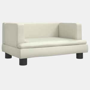 Sofá infantil - Sofá para crianças 60x40x30 cm couro artificial cor creme