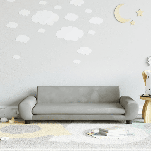 Sofá infantil - Sofá para crianças 100x54x33 cm veludo cinzento-claro