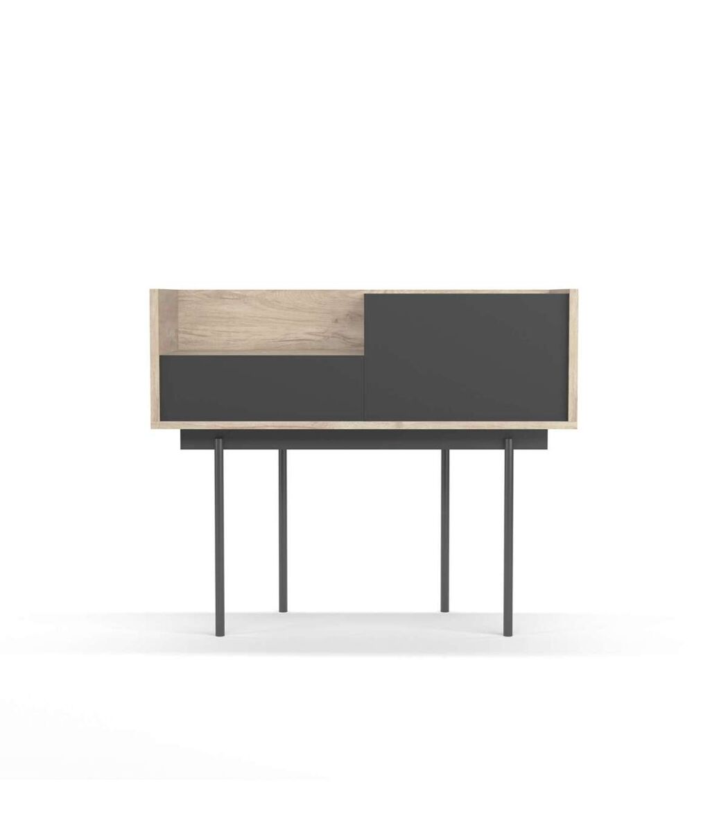 Recibidor modelo 671 en madera y patas metálicas 98 Gris/ Madera