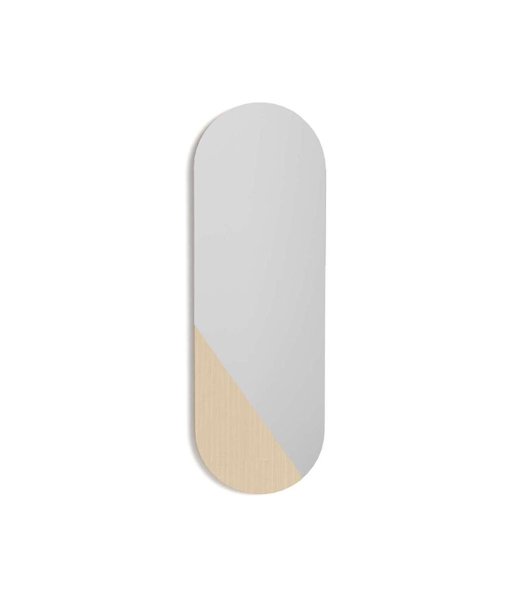 Espejo de pared asimétrico modelo 756 en líneas redondeadas 30x2 Marrón Claro