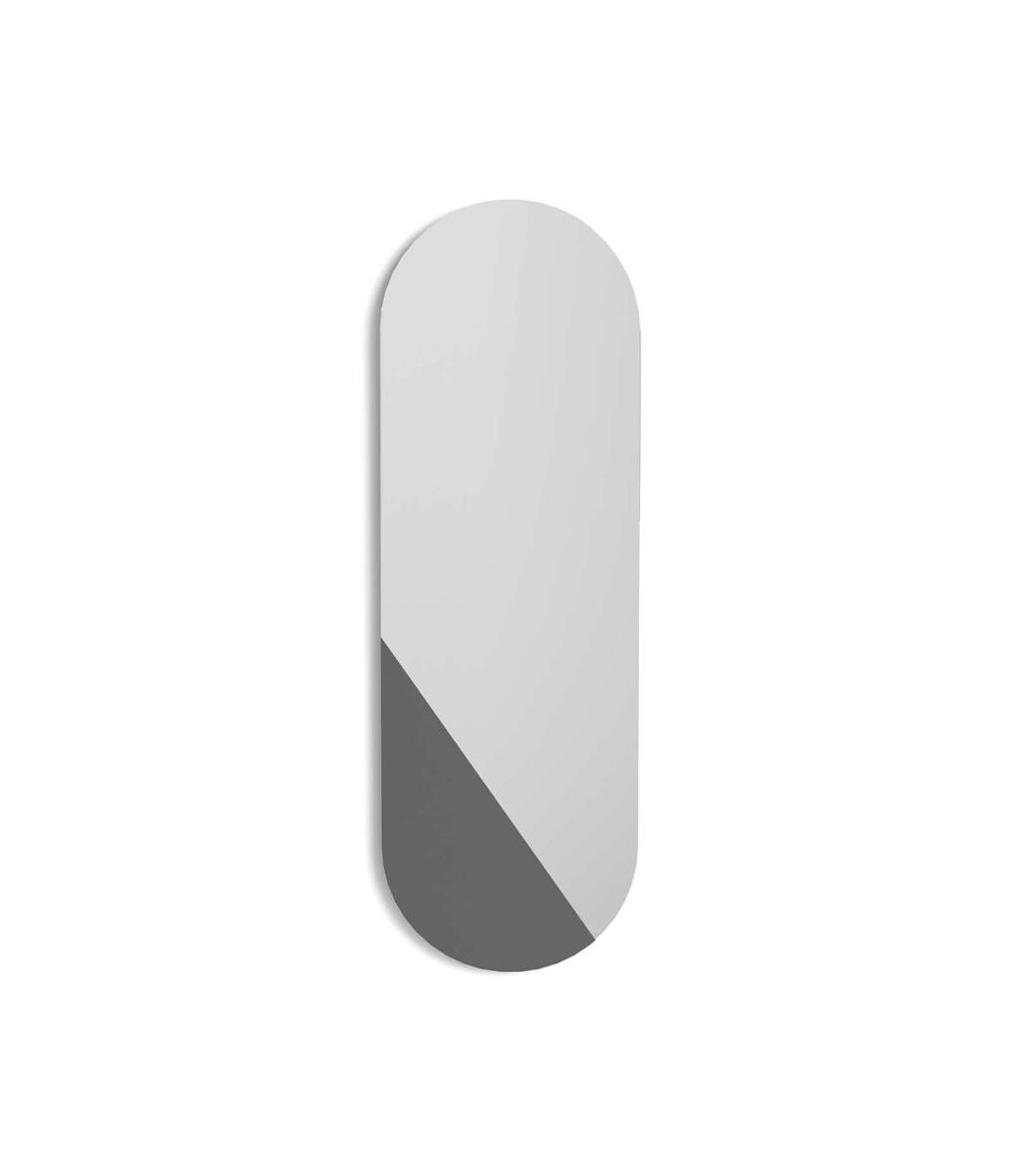 Espejo de pared asimétrico modelo 756 en líneas redondeadas 30x2 Gris