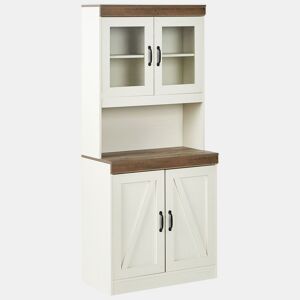 Armário com vitrine KALBARRI 80 cm CastanhoBranco
