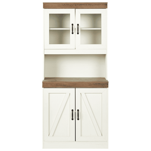 Armário com vitrine KALBARRI 80 cm CastanhoBranco