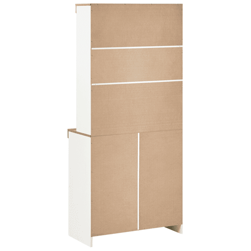 Armário com vitrine KALBARRI 80 cm CastanhoBranco
