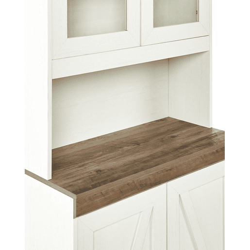 Armário com vitrine KALBARRI 80 cm CastanhoBranco