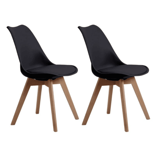 Pacote Bistro com 2 cadeiras de jantar pretas 84x54x48 cm Pacote Bistro com 2 cadeiras de jantar pretas 84x54x48 cm