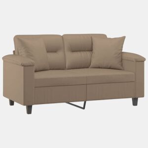 Sofá 2 lugares - Sofá fixo + almofadas 120 cm couro artificial cappuccino