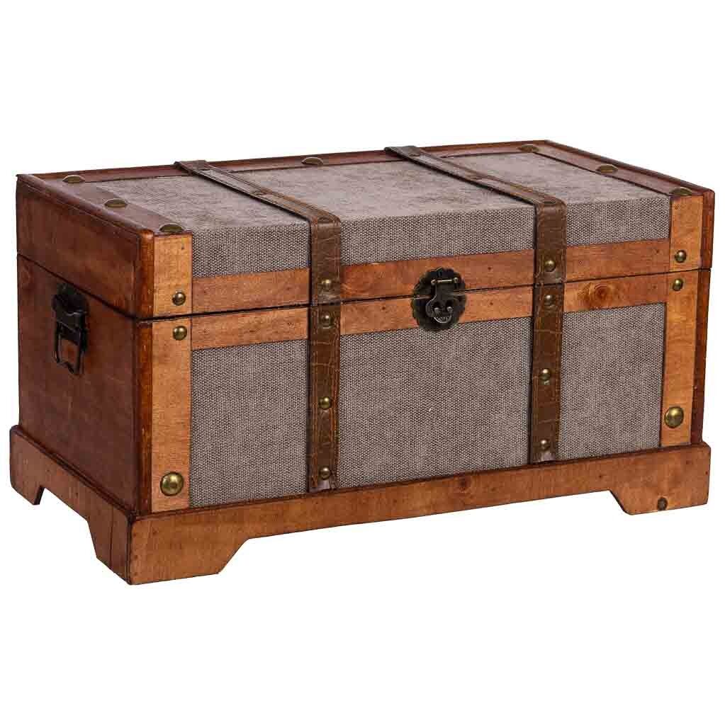 Baúl de madera marrón 43x23x22