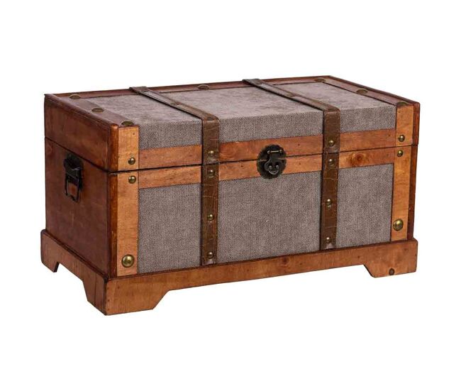Baúl de madera marrón 43x23x22