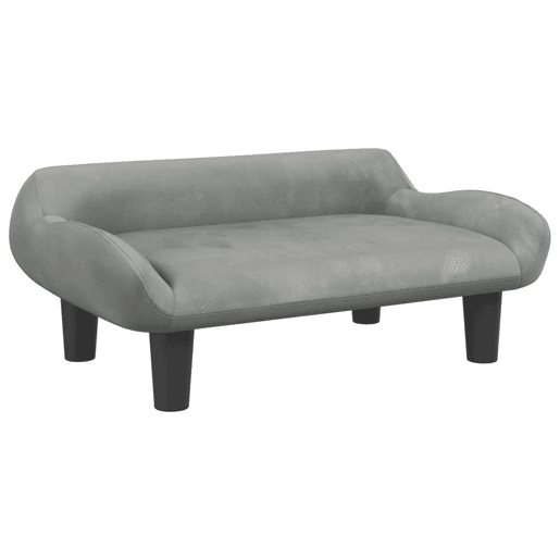 Sofá infantil - Sofá para crianças 70x40x24 cm veludo cinzento-claro