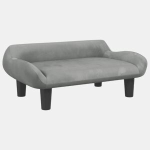 Sofá infantil - Sofá para crianças 70x40x24 cm veludo cinzento-claro