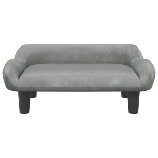 Sofá infantil - Sofá para crianças 70x40x24 cm veludo cinzento-claro