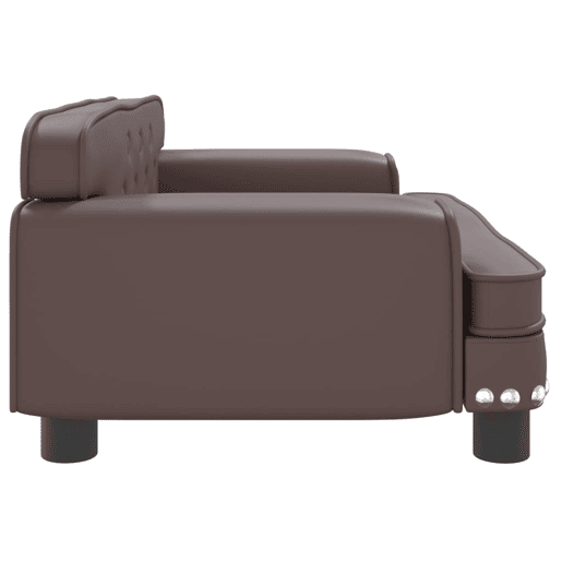 Sofá infantil - Sofá para crianças 70x45x30 cm couro artificial castanho