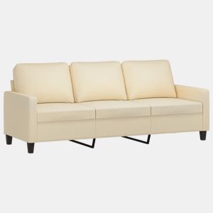 Sofá de 3 lugares - Sofá fixo tecido 180 cm cor creme