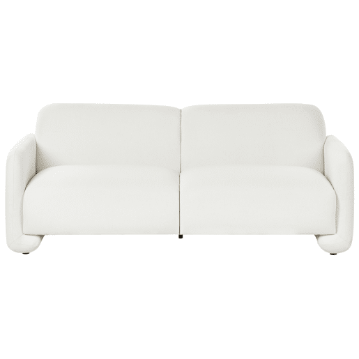 Sofá SALAND Tecido Branco 3 lugares Sofá SALAND Tecido Branco 3 lugares