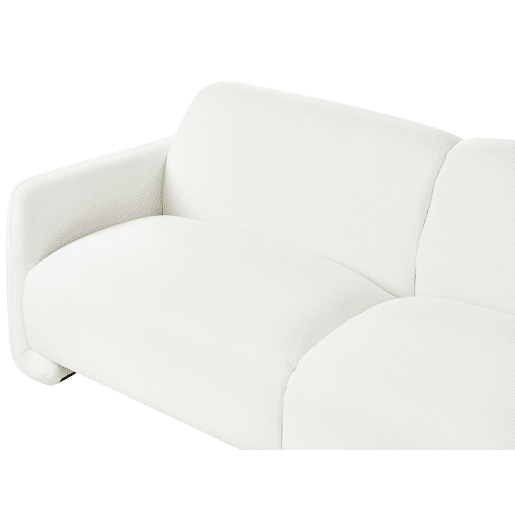 Sofá SALAND Tecido Branco 3 lugares Sofá SALAND Tecido Branco 3 lugares