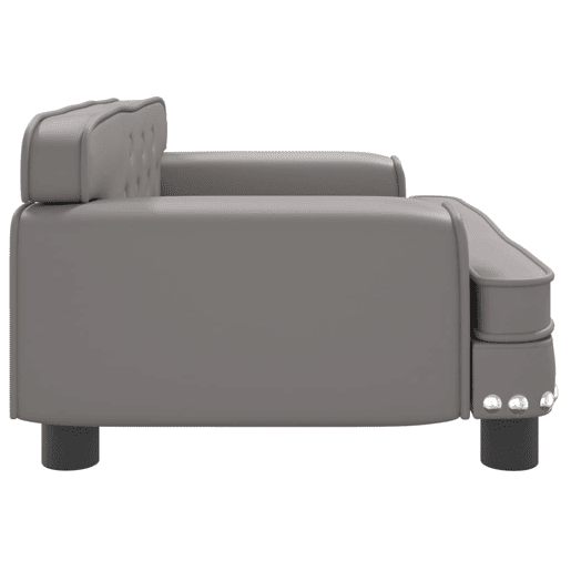 Sofá infantil - Sofá para crianças 70x45x30 cm couro artificial cinzento