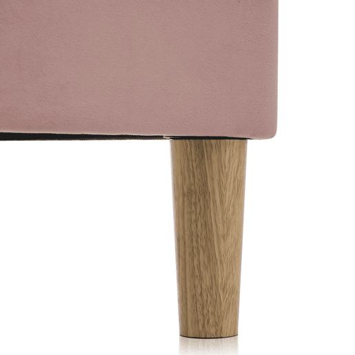 Cama estofada em veludo 90x200cm - com LED e estrado - Rosa Cama estofada em veludo 90x200cm - com LED e estrado - Rosa