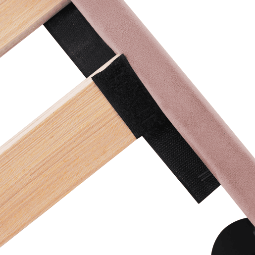 Cama estofada em veludo 90x190 - com LED e estrado - Rosa