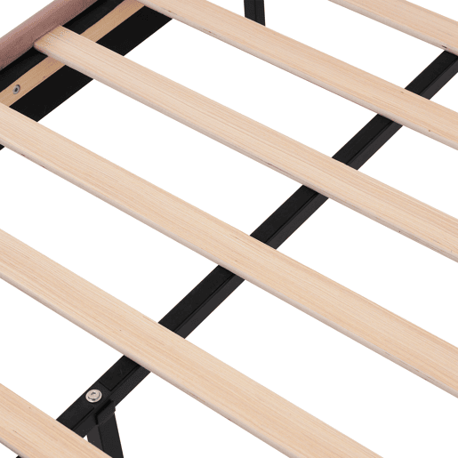 Cama estofada em veludo 90x190 - com LED e estrado - Rosa