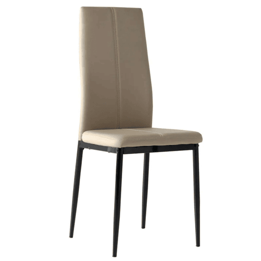 Pacote com 2 cadeiras Brea Cappuccino em couro sintético, estilo confortável e moderno, cadeiras para sala de jantar, 98x42x47 cm