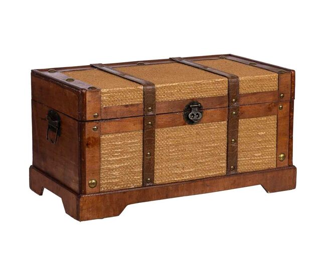 Baúl de madera marrón 43x23x22 cm