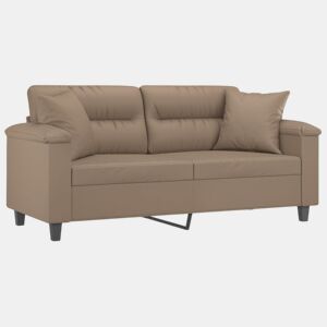 Sofá 2 lugares - Sofá fixo + almofadas 140 cm couro artificial cappuccino