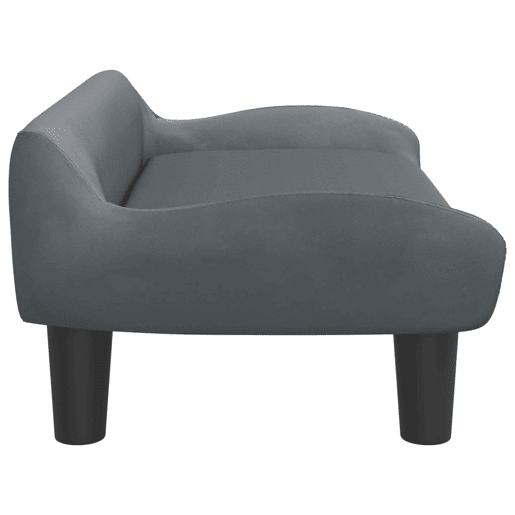 Sofá infantil - Sofá para crianças 70x40x24 cm veludo cinzento-escuro