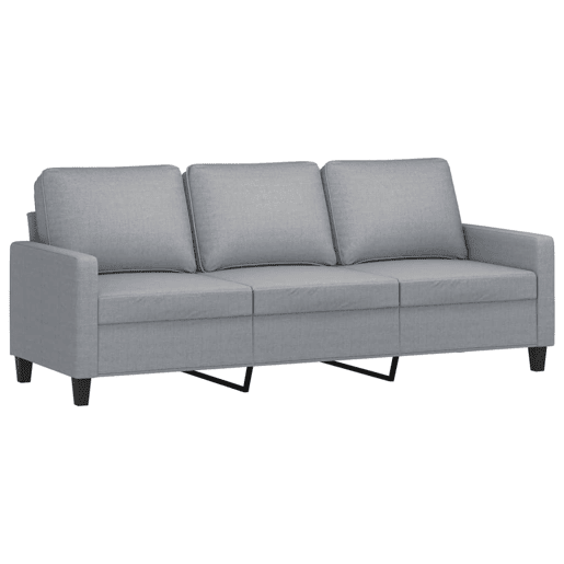 Sofá de 3 lugares - Sofá fixo 180 cm tecido cinza-claro