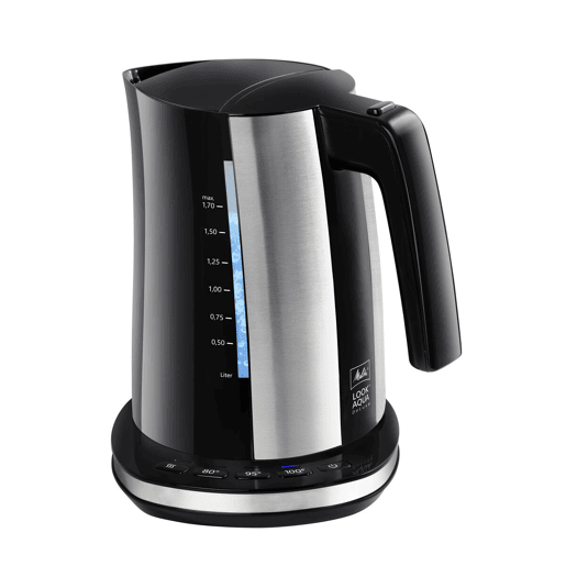 Fervedor de Água e Chaleira Elétrica Melitta LOOK AQUA DELUXE BLACK EU PretoPrateado Aço inoxidável 2400 W 1,7 L