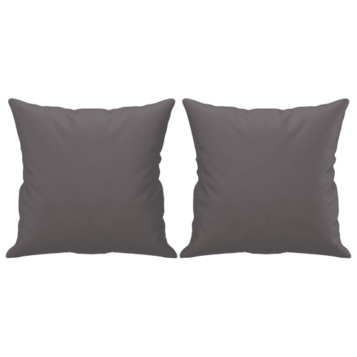 Sofá 2 lugares - Sofá fixo + almofadas decorativas 140cm couro artif. cinza Sofá 2 lugares - Sofá fixo + almofadas decorativas 140cm couro artif. cinza