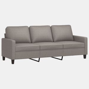 Sofá de 3 lugares - Sofá fixo tecido 180 cm cinzento-acastanhado